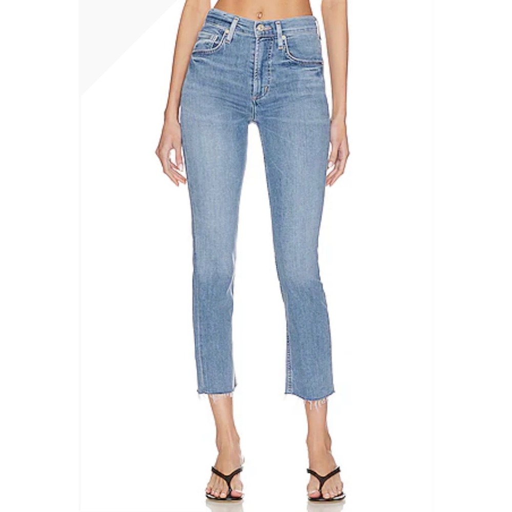 Citizens of Humanity Isola Straight Crop Jeans in Pixie Womens 26 Chic Denim